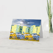 電気自動車充電誕生日カード カード (正面)