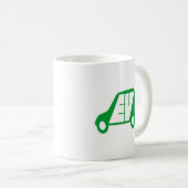 電気自動車緑EVアイコンロゴ- コーヒーマグカップ (正面右)