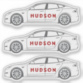 電気自動車/車両ラインスケッチのカスタムデザイン シール (正面)