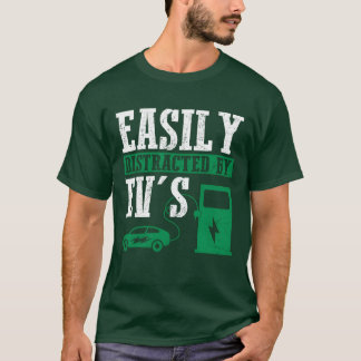 電気自動車+EV+ドライバーに簡単に気を取られるギ Tシャツ