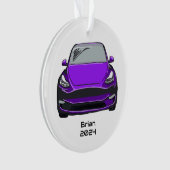 電気自動車SUV紫色の手描きスケッチ オーナメント (正面)