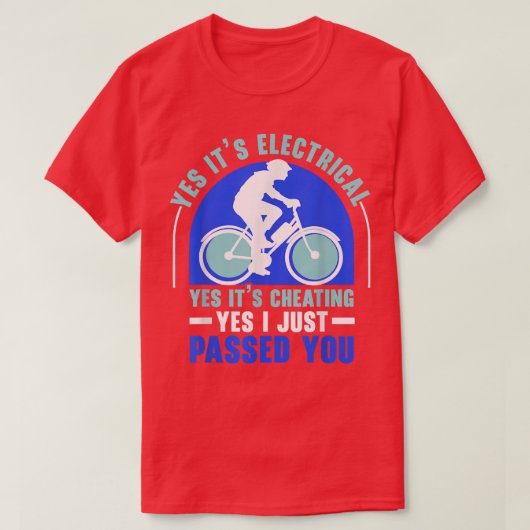 電気自転車Eバイク乗り自転車ラバーバイサイクリング4 Tシャツ (デザイン正面)