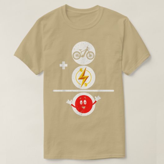 電気自転車Eバイク乗り自転車ラバーバイサイクリング Tシャツ (デザイン正面)