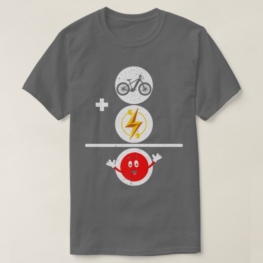 電気自転車Eバイク乗り自転車ラバーバイサイクリング Tシャツ (デザイン正面)