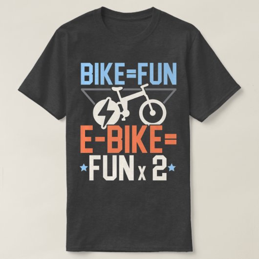 電気自転車Eバイク乗り自転車ラバーバイサイクリング Tシャツ (デザイン正面)