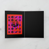 電気色ポップ・アートのハロウィングリーティングカード カード (内部)