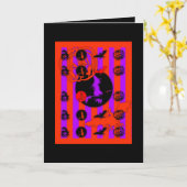 電気色ポップ・アートのハロウィングリーティングカード カード (黄色い花)