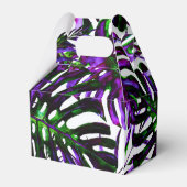 電気色ポップ・アートの熱帯パーム葉結婚ズ フェイバーボックス (裏面サイド)