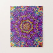 電気花の紫色の虹の万華鏡のように千変万化するパターンの芸術 ジグソーパズル (縦)