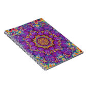 電気花の紫色の虹の万華鏡のように千変万化するパターンの芸術 ノートブック (右側)