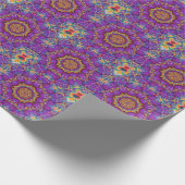 電気花の紫色の虹の万華鏡のように千変万化するパターンの芸術 ラッピングペーパー (角)