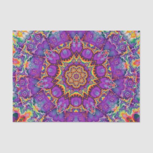 電気花の紫色の虹の万華鏡のように千変万化するパターンの芸術 薄葉紙 (正面)