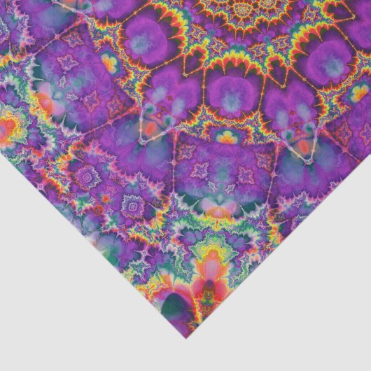 電気花の紫色の虹の万華鏡のように千変万化するパターンの芸術 薄葉紙 (詳細)