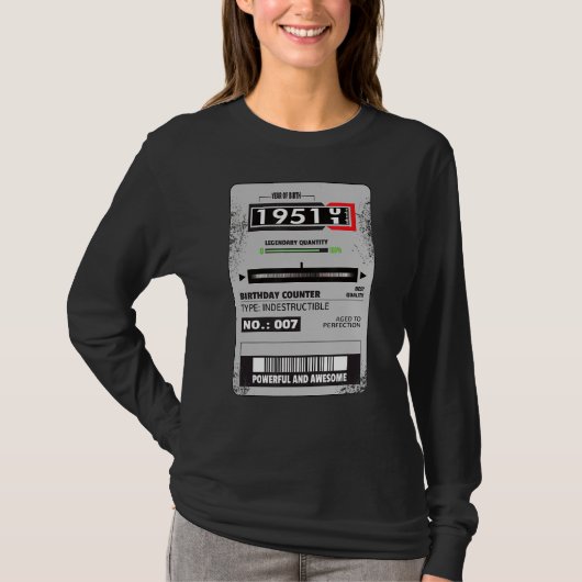 電気計三相メートル誕生日1951 Tシャツ (正面)