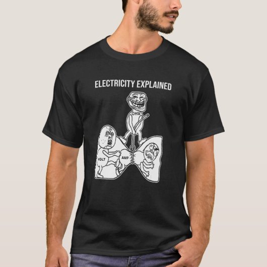 電気説明電気物理学おたく Tシャツ (正面)