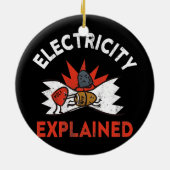 電気説明Physics Electrician Volt セラミックオーナメント (裏面)
