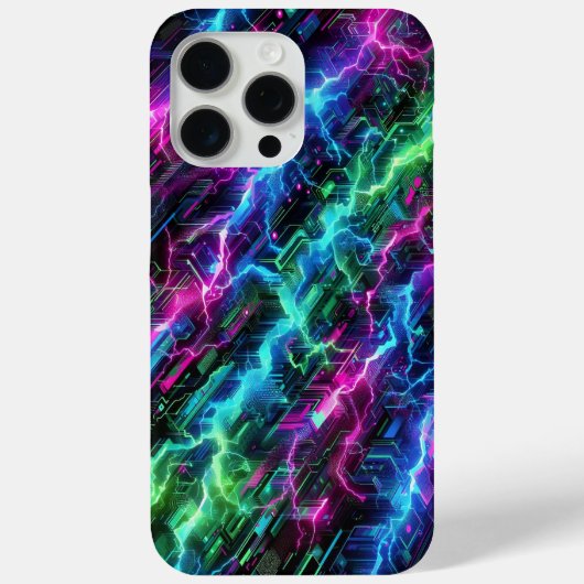 電気迷彩柄、未来的デザイン、ネオンカモフラージュ Case-Mate iPhoneケース (裏面)