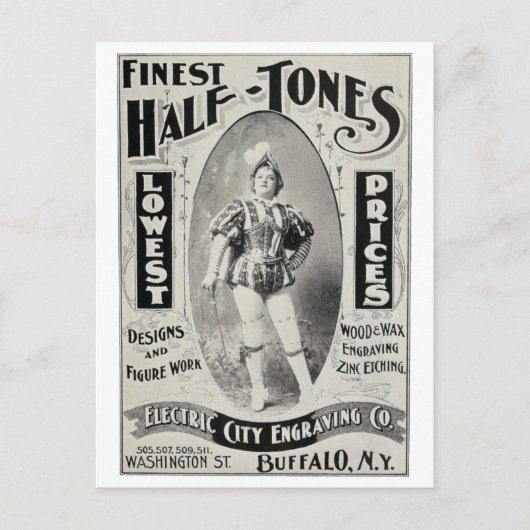 「電気都市版木、銅版、版画広告」 ポストカード (正面)