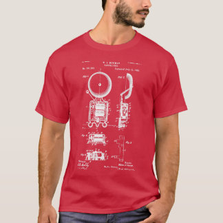 電気鐘特許1893火災警報器及び消防士G Tシャツ