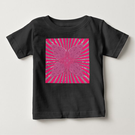電気開花の翼:鮮やかなエッジと美しい ベビーTシャツ (正面)
