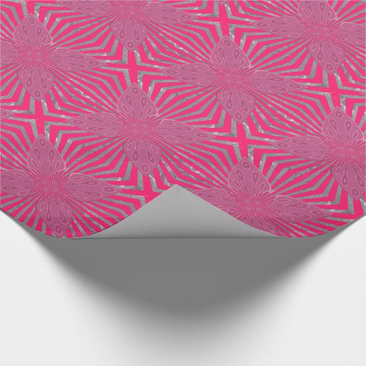 電気開花の翼:鮮やかなエッジと美しい ラッピングペーパー (角)