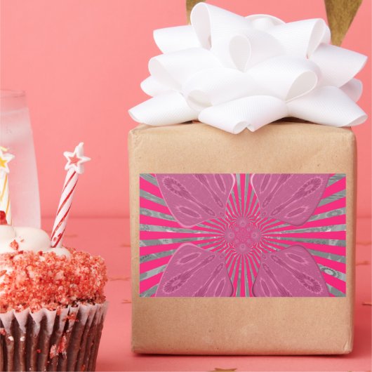 電気開花の翼:鮮やかなエッジと美しい 長方形シール (パーティー)