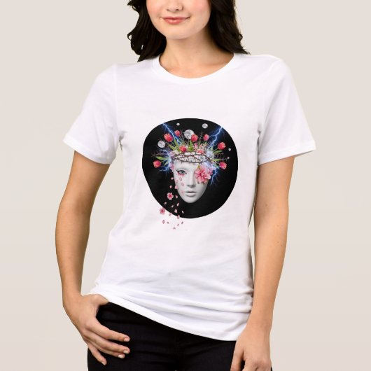 電気開花女神ティー⚡🌸 トライブレンドTシャツ (正面)
