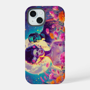 電気開花 iPhone 15ケース