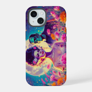 電気開花 iPhone 15ケース