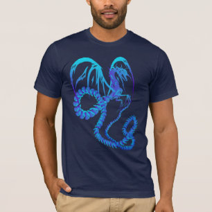 電気青いドラゴンのワイシャツ Tシャツ