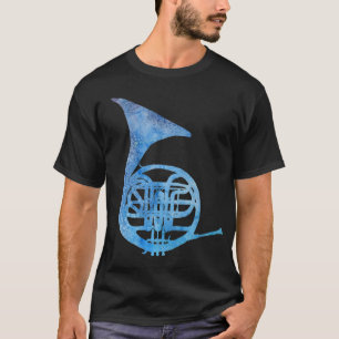 電気青いフレンチ・ホルン Tシャツ