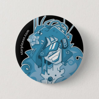 電気青いボタン 缶バッジ