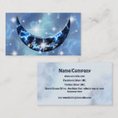 電気青い直立した三日月 名刺 (正面/裏面)