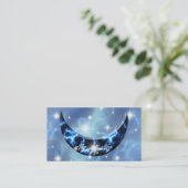 電気青い直立した三日月 名刺 (スタンド正面)