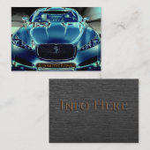 電気青い車、黒い背景 名刺 (正面/裏面)