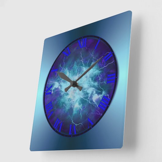 電気青い軽減の柱時計 スクエア壁時計 (傾斜)