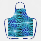 電気青色発光フラクタル反復パターン エプロン (正面)