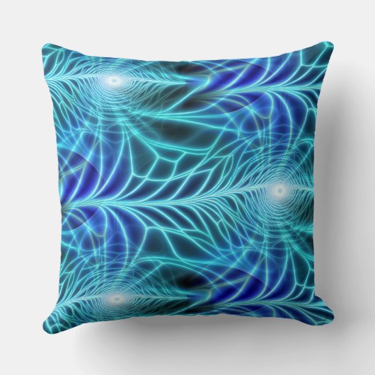 電気青色発光フラクタル反復パターン クッション (裏面)