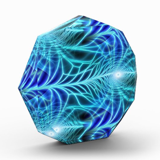 電気青色発光フラクタル反復パターン フォトブロック (左)