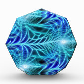 電気青色発光フラクタル反復パターン フォトブロック (正面)