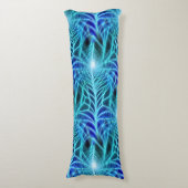 電気青色発光フラクタル反復パターン ボディピロー (正面縦)