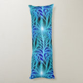 電気青色発光フラクタル反復パターン ボディピロー (裏面 (縦))