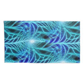 電気青色発光フラクタル反復パターン 枕カバー (裏面-右)