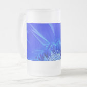 電気青色発芽 フロストグラスビールジョッキ (正面左)