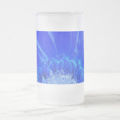 電気青色発芽 フロストグラスビールジョッキ (中央)