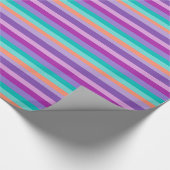 電気青色紫色の線光沢のあるラッピング紙 ラッピングペーパー (角)