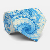 電気青色螺旋フラクタルアートパターン背景 ネクタイ (ロール)