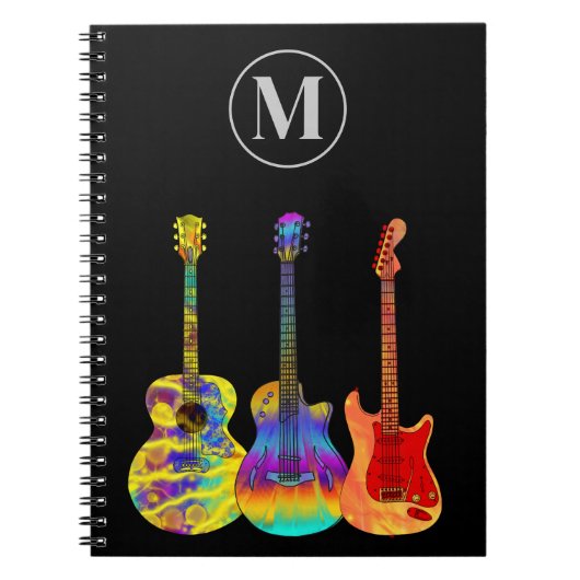 電気音カラフル声ギタパーソナライズされたー ノートブック (正面)