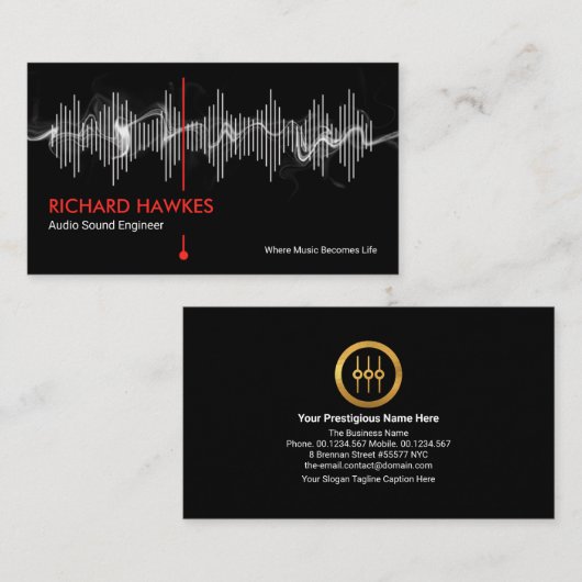 電気音響周波数スタジオエンジニア 名刺 (正面/裏面)