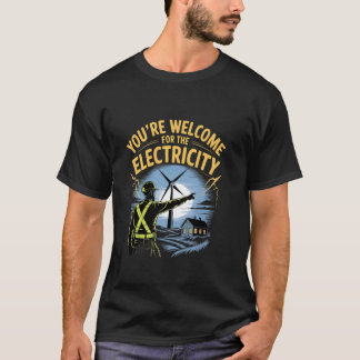 電気風力タービンのありがたさよ Tシャツ